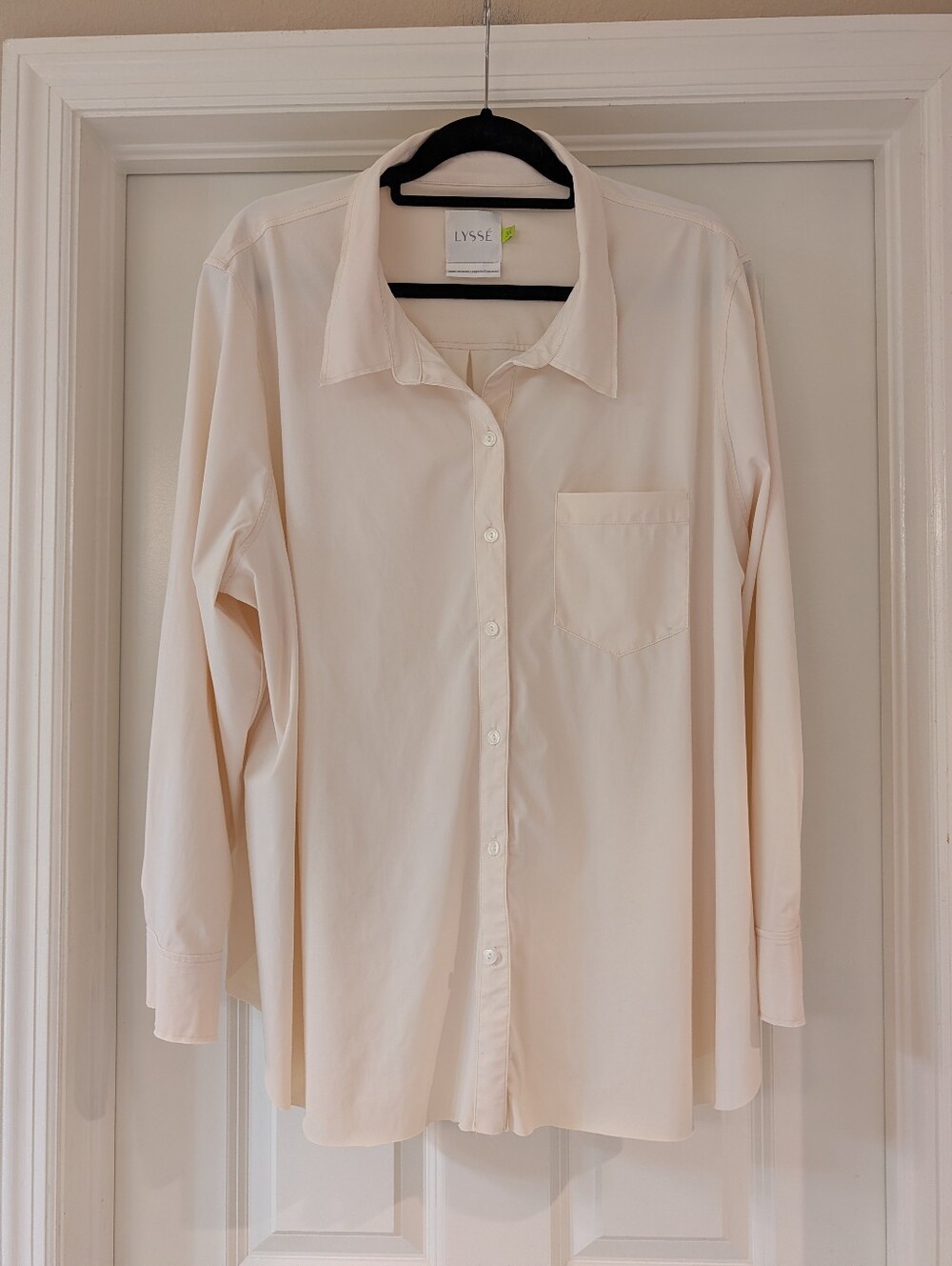Lysse Schiffer Cream Button Down Blouse Size 3X